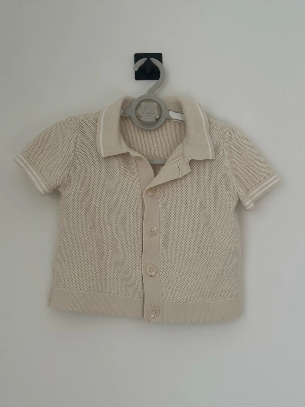 Gap Cream Short-Sleeve Knit Polo Cardigan for Kids
